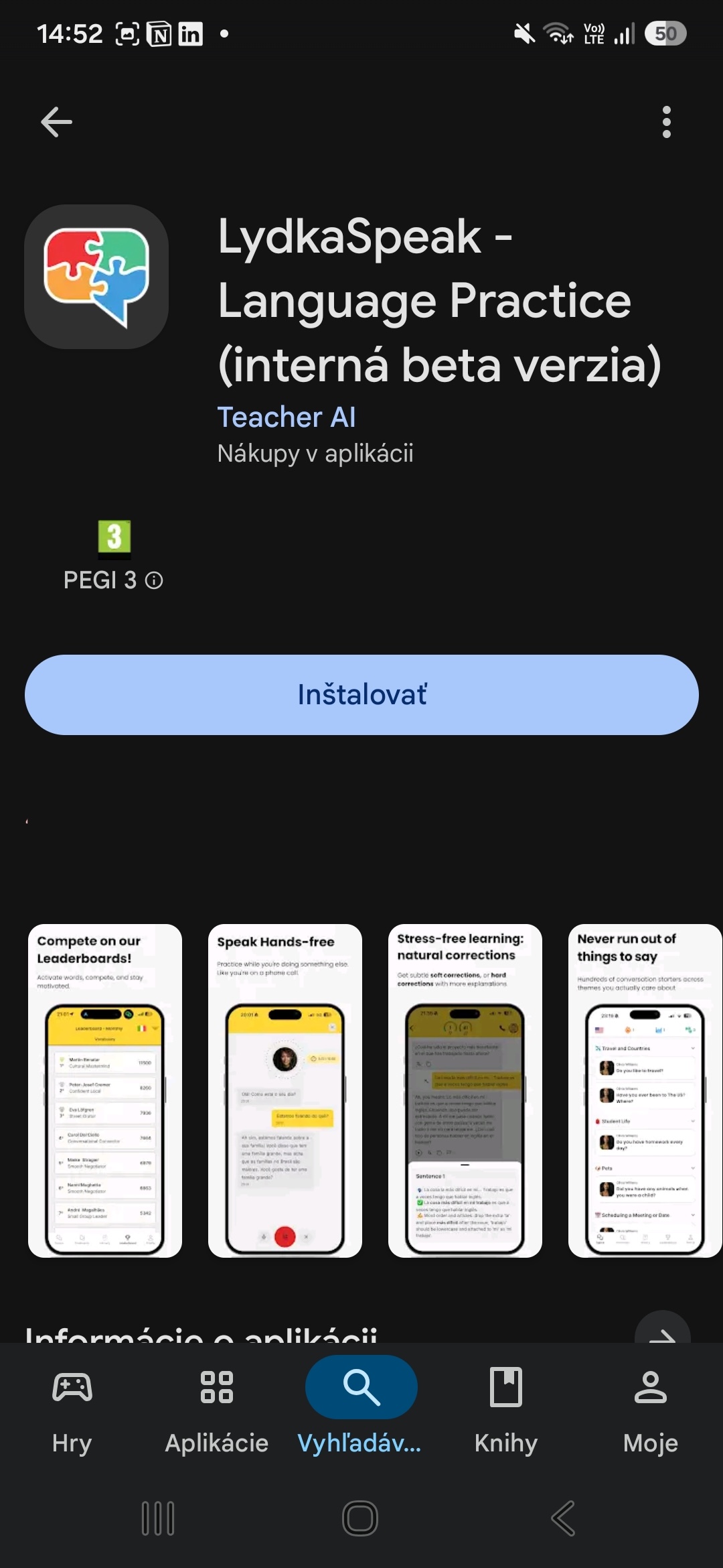 Google Play — LydkaSpeak — Inštalovať