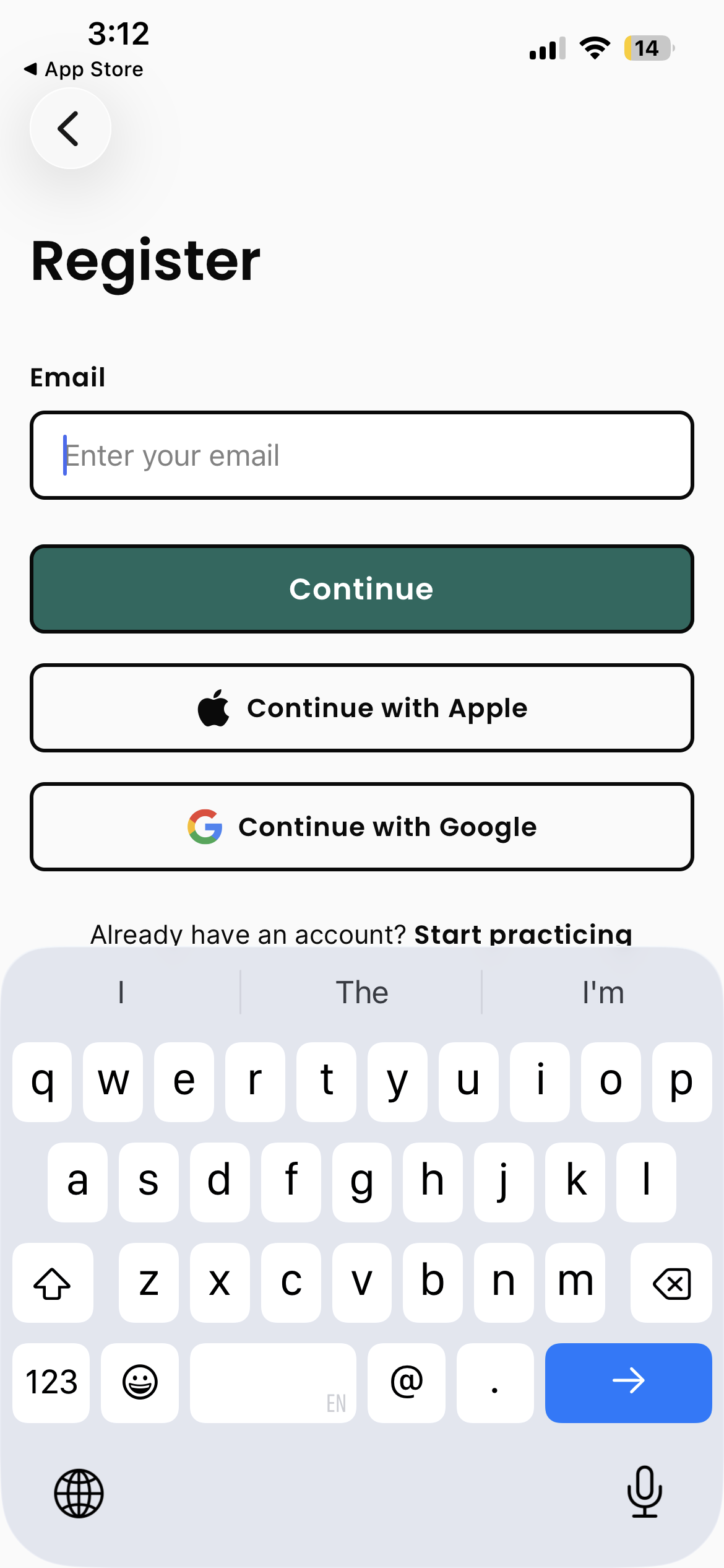 Sign up — zadanie e-mailu